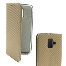 Futrola na preklop Carbon za Huawei P20 Lite zlatna