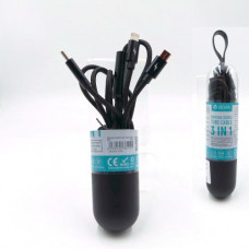 USB Kintone Tube Devia Cable 3u1  2A 1.2M crna